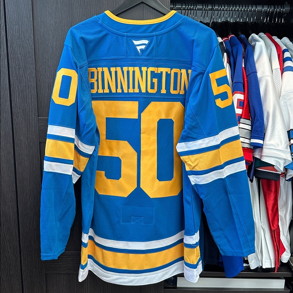 Jordan Binnington St. Louis Blues Fanatics Home Premium Player Jersey - Blue - Picture 6 of 7